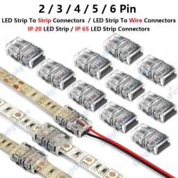 Solderless LED Connector 6 5 4 3 2 Pin LED Strip Connectors For RGB RGBW SMD 5050 WS2812B LED Strip Light Wire Connection