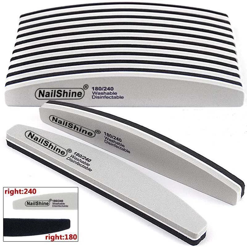 5pcs Sponge Block Nail File 180/240 Gray/Black Boat Nail Buffer Gel Polish Lime a Ongle Sanding Buffer Manicure Tools Supplier
