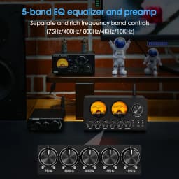 Nobsound EQ5 PRO Mini 5-Band EQ Preamp Stereo Bluetooth Equalizer Home Desk Audio Processor with VU Meter