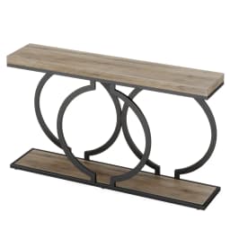 Tribesigns Gold Console Table, 55 inch Faux Marble Entryway Table Narrow Long Sofa Table, Modern Accent Table, Entrance Table