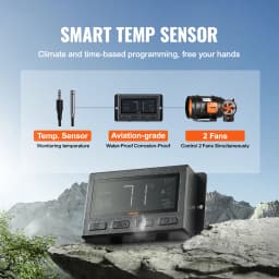 SucceBuy Inline Duct Fan with Temperature Humidity Controller EC-motor Ventilation Exhaust Fan Air Ventilator for Home Bathroom
