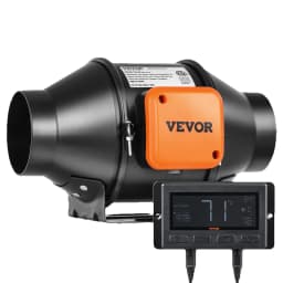 SucceBuy Inline Duct Fan with Temperature Humidity Controller EC-motor Ventilation Exhaust Fan Air Ventilator for Home Bathroom
