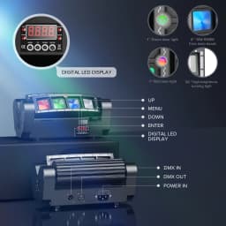 U'King 2PCS Mini LED Spider Light 8x10W RGBW Beam Moving Head Light DMX512 Stage Lighting Effect For DJ Disco Party Bar Wedding