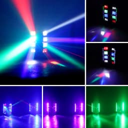 U'King 2PCS Mini LED Spider Light 8x10W RGBW Beam Moving Head Light DMX512 Stage Lighting Effect For DJ Disco Party Bar Wedding