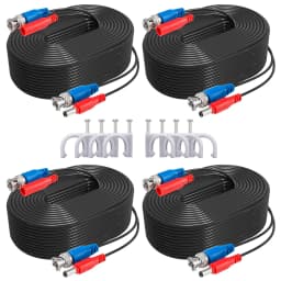 ANNKE 4PCS A Lot 30M 100 Feet BNC Video Power Cable For CCTV AHD Camera DVR Security System Black Surveillance Accessories
