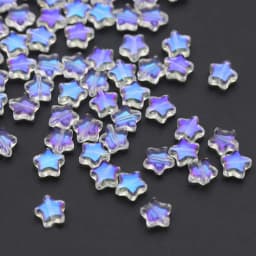 50PCS Color Star Beads 8mm Czech Glass Loose Spacer for Jewelry Making Hairpin Handmade Diy Accessories