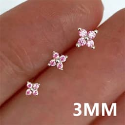 Huitan Korean Style Flower Stud Earrings Women Gold Color White Cubic Zirconia Small Fresh Fashion Accessories Hot Jewelry
