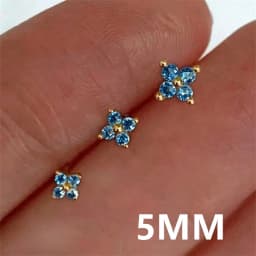 Huitan Korean Style Flower Stud Earrings Women Gold Color White Cubic Zirconia Small Fresh Fashion Accessories Hot Jewelry