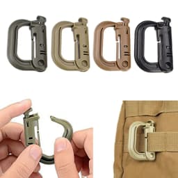 Outdoor GRIMLOC Molle Carabiner D Locking Ring Plastic Clip Snap Type Ring Buckle Carabiner Keychain ITW Fastener Bag Buckle