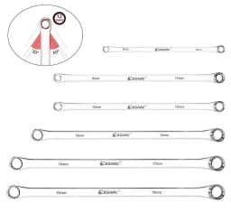 EZARC Extra Long Double Ring Box End Spanner Aviation Wrench Strong Power Less Effort Metric 8-10 9-11 12-13 14-15 16-17 18-19mm