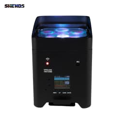 SHEHDS Wireless Remote Control Wifi APP Smart LED Par 6x18W 6in1 RGBAW+UV Battery Lighting Flight Case For Party DJ Disco