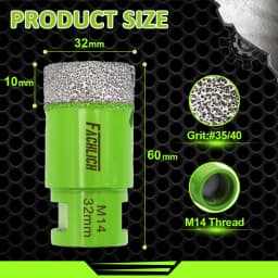FACHLICH 1/2pcs Drilling Bits Core Bit Dia6-150mm Ceramic Tile Granite Marble Stone M14 Thread Dry Drilling Cutter Hole Saw