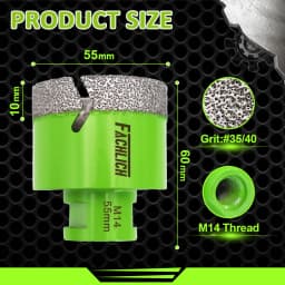 FACHLICH 1/2pcs Drilling Bits Core Bit Dia6-150mm Ceramic Tile Granite Marble Stone M14 Thread Dry Drilling Cutter Hole Saw