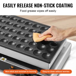 SucceBuy 50Pcs Mini Dutch Pancake Maker Dorayaki Baker Machine Commercial Non-stick Waffle Maker Dual Temp & Time Control