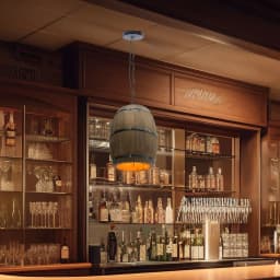 Retro Wood Wine Barrel Pendant Light,Industrial Ceiling Lamp ,Vintage Chandelier Light Fixtures for Bar Cafe Home Restaurant