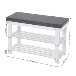 SONGMICS 3-Tier Bamboo Shoe Rack, Stable Shoe Organizer for Entryway & Living Room, Bench Seat Holds Up to 330 lb