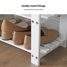 SONGMICS 3-Tier Bamboo Shoe Rack, Stable Shoe Organizer for Entryway & Living Room, Bench Seat Holds Up to 330 lb