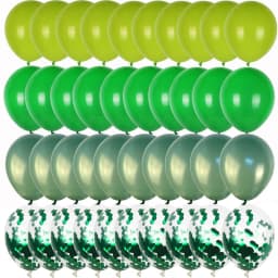 40pcs Retro Dark Green Balloons Set Confetti Balloon Jungle Safari Animal Birthday Party Decorations Kids Boy Baby Shower Favors