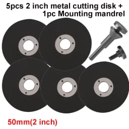 50/75mm Metal Cutting Disc Mini Saw Blade Cut-0ff Wheel With Mounting Mandrel for Angle Grinder Cutting Metal PVC Stainless 5pcs