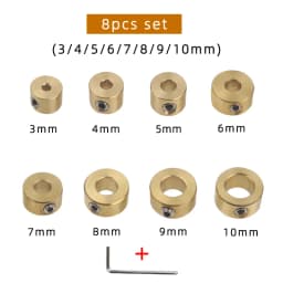 3-12mm Drill Bit Tools Brass Depth Stop Collars Ring Positioner Ring With Hex Wrench For Woodworking Drill Bit Locator Tools