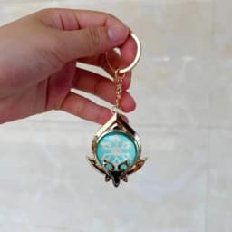 Game Impact Fontaine Sumeru Wanderer Light Pervious Key Chain 7 Element Eye Of Original God Cosplay Toy KeyRing