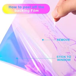 Holographic Clear Window Film Iridescent Dichroic Vinyl Decorative Glass Sticker Self-Adhesive Rainbow Cellophane DIY Home Decor