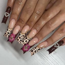 24Pcs Long French Fake Nails with Glue Ballet False Nails Butterfly Rhinestone Design Press on Nails Wearable Coffin Nail Tips