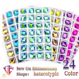 VC Sew On AB Rhinestone Cosmic Flatback Glass Crystals For Clothing Wedding Dresses Shoes Bags All For Decoration DIY
