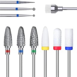 13PC Nail Polish Head Milling Cutter Set, Used for Nail Beauty Deburring Gel Dead Skin, Automatic Polishing Machine Accessories