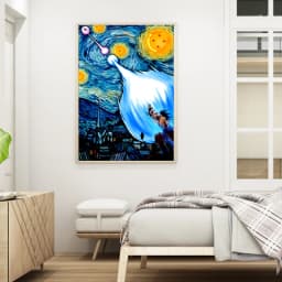 Abstract Dragon Ball Anime Goku Posters Van Gogh's Starry Night Canvas Painting Prints Art PictureTeen Bedroom Home Wall Decor