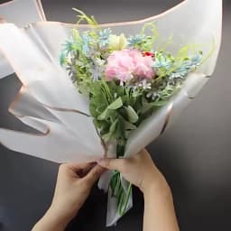 5pcs/pack Flower Wrapping Paper Golden Border Rose Korean Style Half Transparent Gift Packing Florist Bouquet Wrapping Material