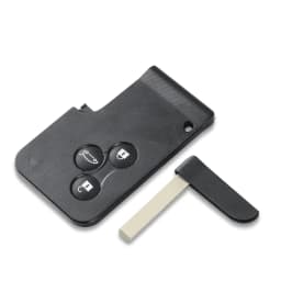 KEYYOU 3 Button Smart Card For Renault Clio Logan Megane 2 3 Koleos Scenic Card Case Black Car Key Fob Shell With Small Key