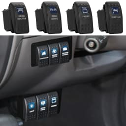 12V Marine Grade Rocker Switch SPST/ON OFF, DPDT/(ON) OFF (ON) Blue Led Light Bar for Carling ARB NARVA Replace Waterproof IP66
