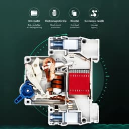 TOMZN 1P AC MCB TOB1-63H C type 230/400V~ 50Hz/60Hz Mini Circuit Breaker 3A 6A 10A 16A 20A 25A 32A 40A 50A 63A
