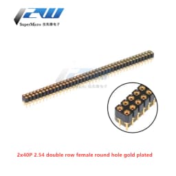 5 Pcs Round Hole Pin Header 2.0MM/2.54MM Pitch Row Female/Male, Single Row 1x40P Row 2x40P Double Row Pin Round Pin Gold Plated