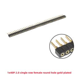 5 Pcs Round Hole Pin Header 2.0MM/2.54MM Pitch Row Female/Male, Single Row 1x40P Row 2x40P Double Row Pin Round Pin Gold Plated