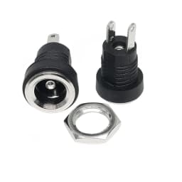 5/50Pcs 5A 30V For DC Power Supply Jack Socket Female Panel Mount Connector 5.5mm 2.1mm Plug Adapter 2 Terminal Types 5.5x2.1