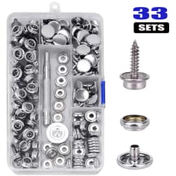 10/50sets Stainless Steel Marine Grade Canvas and Upholstery Boat Cover Snap Button Fastener Kit 15mm Screws Snaps with tool