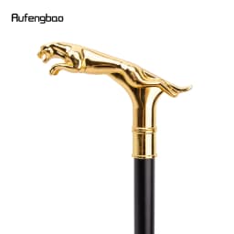 Gold Luxury Leopard with Tail Fashion Walking Stick for Party Decorative Walking Cane Elegant Crosier Knob Walking Stick 93cm