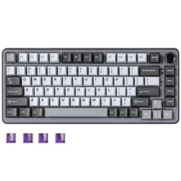 YUNZII B75 PRO 82-Key Wireless Mechanical Gaming Keyboard, Gasket Hot Swap Custom RGB 75% BT/Type-C/2.4G Creamy Knob Keyboard