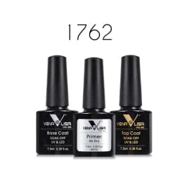 3pcs/set Venalisa Primer Base Coat Topcoat Nail Gel Polish Set Soak Off LED UV Gel Lacquer Nowipe Shiny Nail Gel Manicure Gel