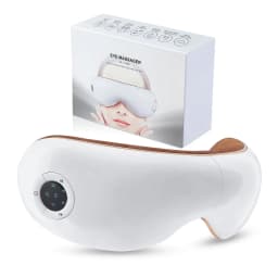 Eye Massager with Heat Massage Foldable with Compression Vibration Air Pressure Reduce Eye Fatigue Improve Sleep White