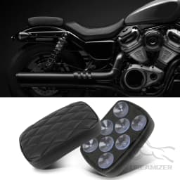 Motorcycle Rear Passenger Pillion Pad Rectangular Pillion Passenger Pad Seat For Harley Dyna 883 Choppers Bobber 8 Suction Cups