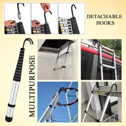 DayPlus Telescopic Loft Ladder Collapsible Step Ladders Extendable Alminium Ladders Folding Extending Portable,EN131,150kg/330lb