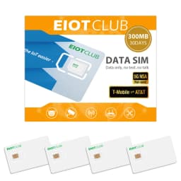 EIOTCLUB USA Prepaid SIM Card - 300MB 30DAY, Supports AT&T and T-Mobile Networks, High Speed 5G/4G LTE Coverage, Data-Only SIM