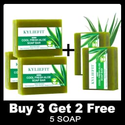 AILKE Aloe Vera Whitening Soap, Remove Acne, Pimples, Skin Radiant, Improve Skin Luster, Vegan Bath Wash for Women and Men, 200g