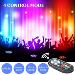 U'King 2PCS Party Light Par Light 36 LEDs RGB DMX Stage Effect Lighting Stage Flat Par Lighting DJ Lights Disco Lights Wedding