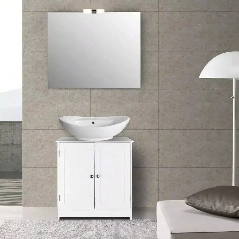 Under Sink Storage Vanity with Bathroom Cabinet Space, anity Cabinet with Double Doors and Storage Shelves