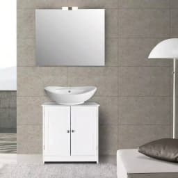 Under Sink Storage Vanity with Bathroom Cabinet Space, anity Cabinet with Double Doors and Storage Shelves
