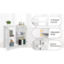 Under Sink Storage Vanity with Bathroom Cabinet Space, anity Cabinet with Double Doors and Storage Shelves